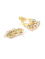 Gold-Toned & White Crescent Shaped Chandbalis