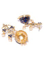 Blue & Off-White Gold-Plated Handcrafted Dome-Shaped Jhumkas