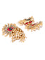 Pink & Off-White Gold-Plated Handcrafted Dome-Shaped Jhumkas