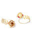 Red Gold-Plated Handcrafted Stone-Studded Dome Shaped Jhumkas