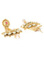 Gold-Toned & Off-White Gold-Plated Kundan-Studded Handcrafted Classic Drop Earrings