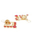 Gold Plated Red Geometric Drop Earrings