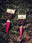 Gold-Toned & Maroon Spiked Drop Earrings