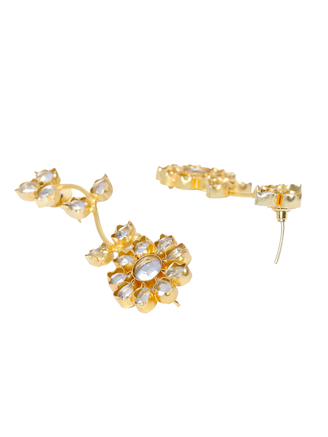 Gold-Plated Floral Drop Earrings