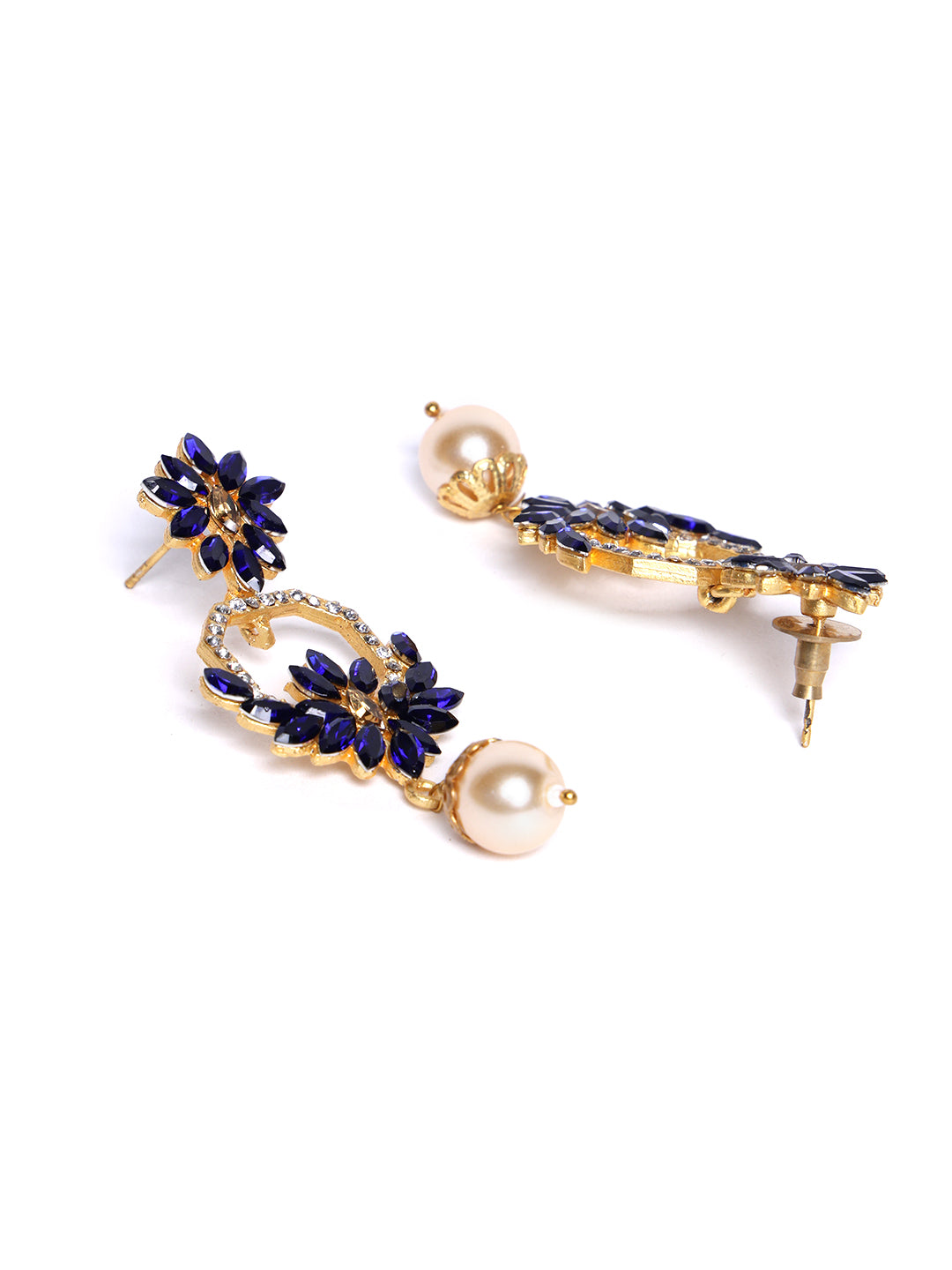 Gold Plated Contemporary Drop Earrings