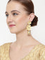 Gold -Plated Handcrafted Floral Drop Earrings