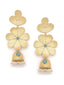 Gold -Plated Handcrafted Floral Drop Earrings