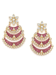 Gold-Toned & Multicoloured Crescent Shaped Chandbalis
