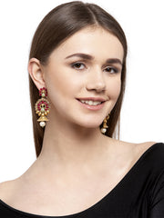 Gold-Plated Peacock Shaped Drop Earrings