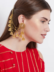 Gold-Plated Handcrafted Dome Shaped Jhumkas