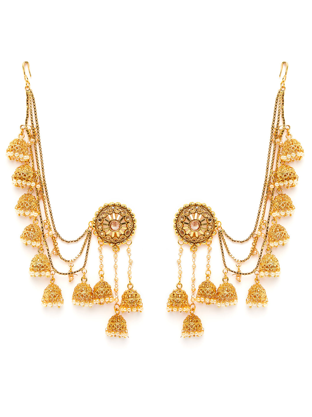 Gold-Plated Handcrafted Dome Shaped Jhumkas