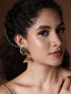 Women Gold-Toned Dome Shaped Multicolored Stone studded Jhumkas Earrings