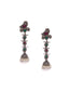 Silver-Plated Peacock Shaped Jhumkas Earrings