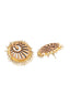 Gold-Toned & Brown Handcrafted Circular Studs