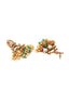 Woman Gold-Toned Green Dome Shaped Jhumkas Earrings