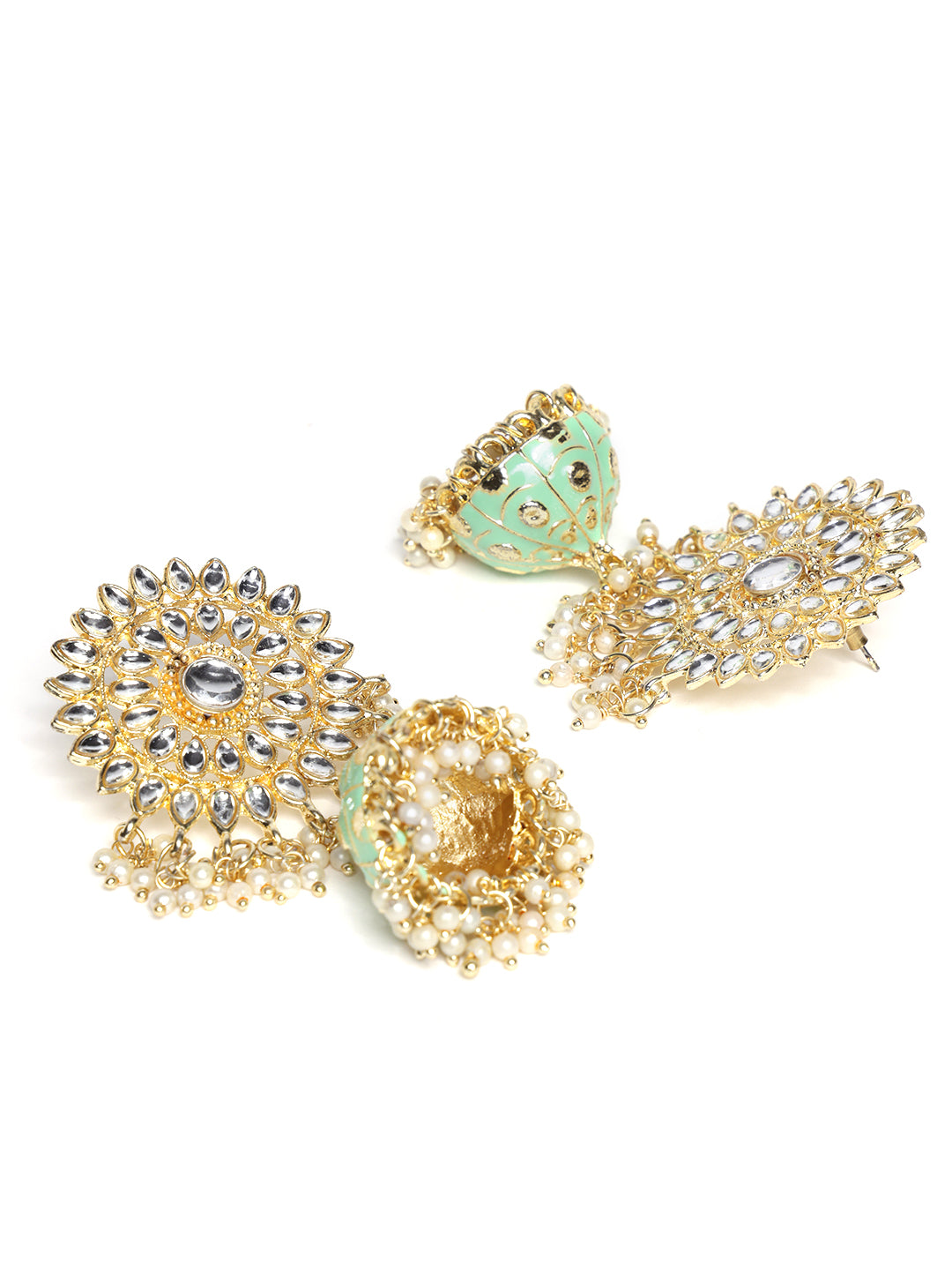 Gold-Plated Enamelled Dome Shaped Jhumkas