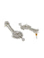 Silver-Plated American Diamond Studded Drop Earrings