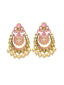 Gold-Toned & Pink Contemporary Chandbalis