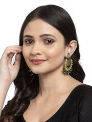 Gold-Toned Crescent Shaped Chandbalis Earrings