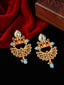 Gold-Plated & Blue Contemporary Chandbalis Earrings