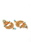 Gold-Plated & Blue Contemporary Chandbalis Earrings