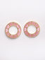 Gold-Toned & Pink Circular Studs Earrings