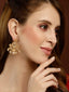 Gold-Plated White Paisley Shaped Drop Earrings