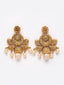 Gold-Plated White Paisley Shaped Drop Earrings