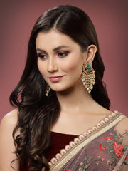 Gold-Plated Meenakari Floral Chandbalis Earrings