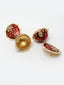 Maroon & Gold-Plated Dome Shaped Kundan Stone Jhumkas Earrings