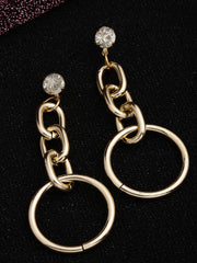 Gold-Plated Contemporary Drop Earrings