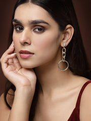 Gold-Plated Contemporary Drop Earrings