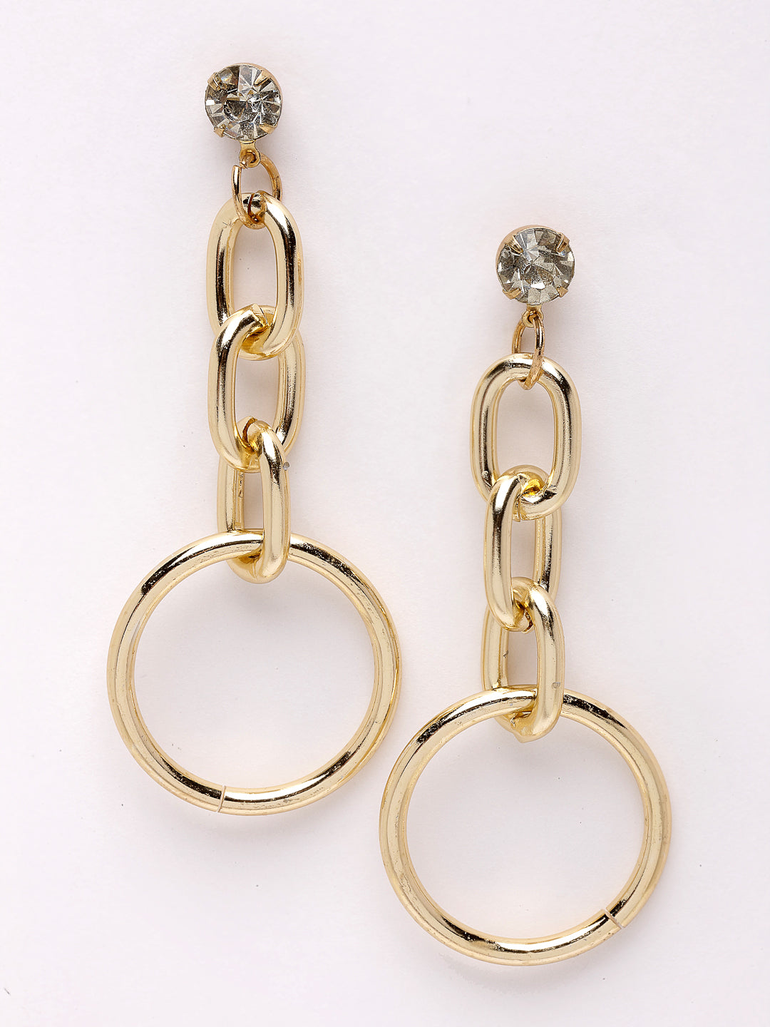 Gold-Plated Contemporary Drop Earrings