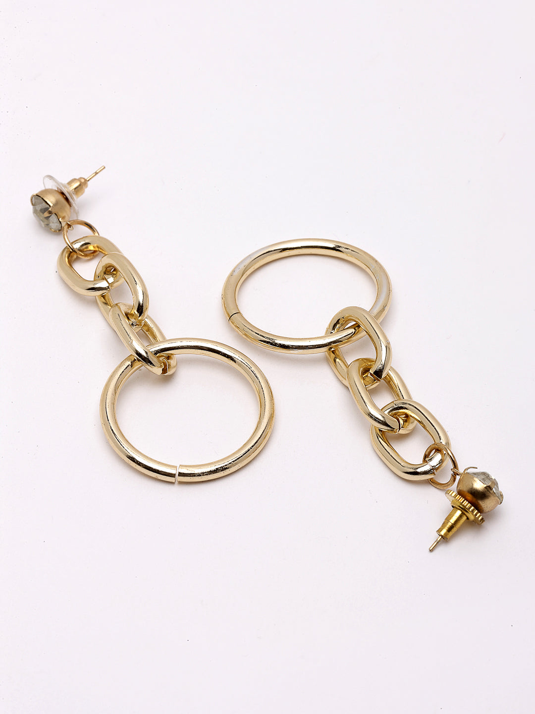 Gold-Plated Contemporary Drop Earrings