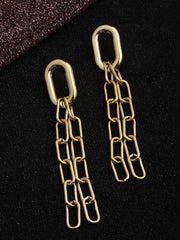 Gold-Plated Contemporary Drop Earrings