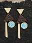 Gold-Plated Handcrafted Wooden Drop Earrings