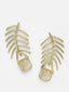 Gold-Plated Leaf Shaped Drop Earrings