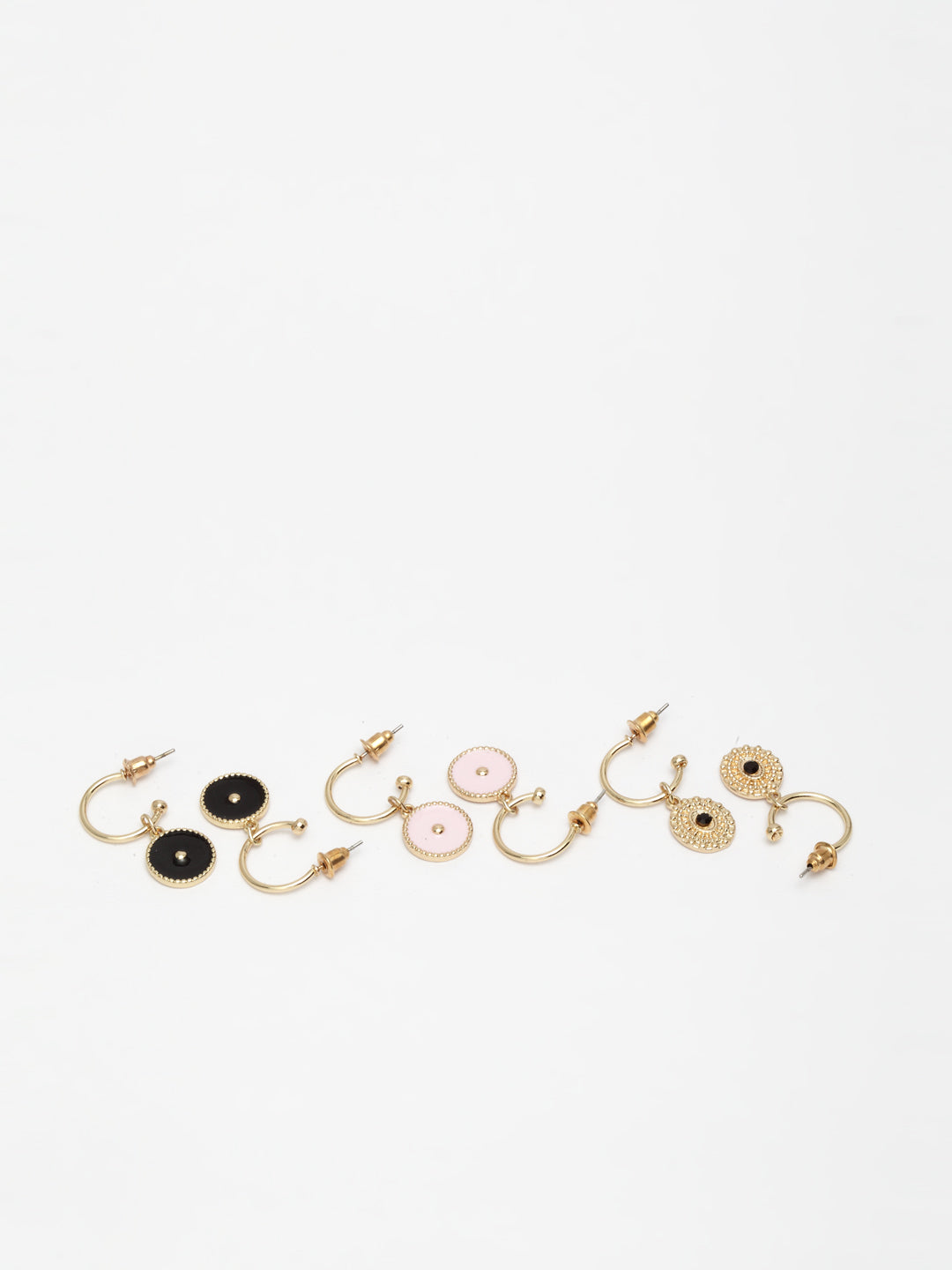 Gold-Toned Circular Drop Earrings