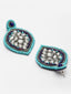 Silver-Plated Sone Studded Drop Earrings