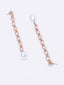 Gold-Plated White Beaded Contemporary Drop Earrings