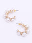 Gold-Plated Beaded Half Hoop Earrings