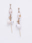 Gold-Plated Shell & Beaded Tasselled Drop Earrings