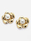 18KT Gold Plated Stainless Steel Tarnish-Free Waterproof Pearl Studs