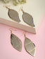 Gold-Toned Leaf Shaped Drop Earrings