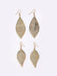 Gold-Toned Leaf Shaped Drop Earrings