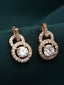 Gold-Plated AD-Stone Circular Shaped Drop Earrings