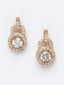 Gold-Plated AD-Stone Circular Shaped Drop Earrings