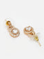 Gold-Plated AD-Stone Circular Shaped Drop Earrings