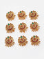 Set of 9 Gold-Plated Peacock Stone-Studded Hair Pin