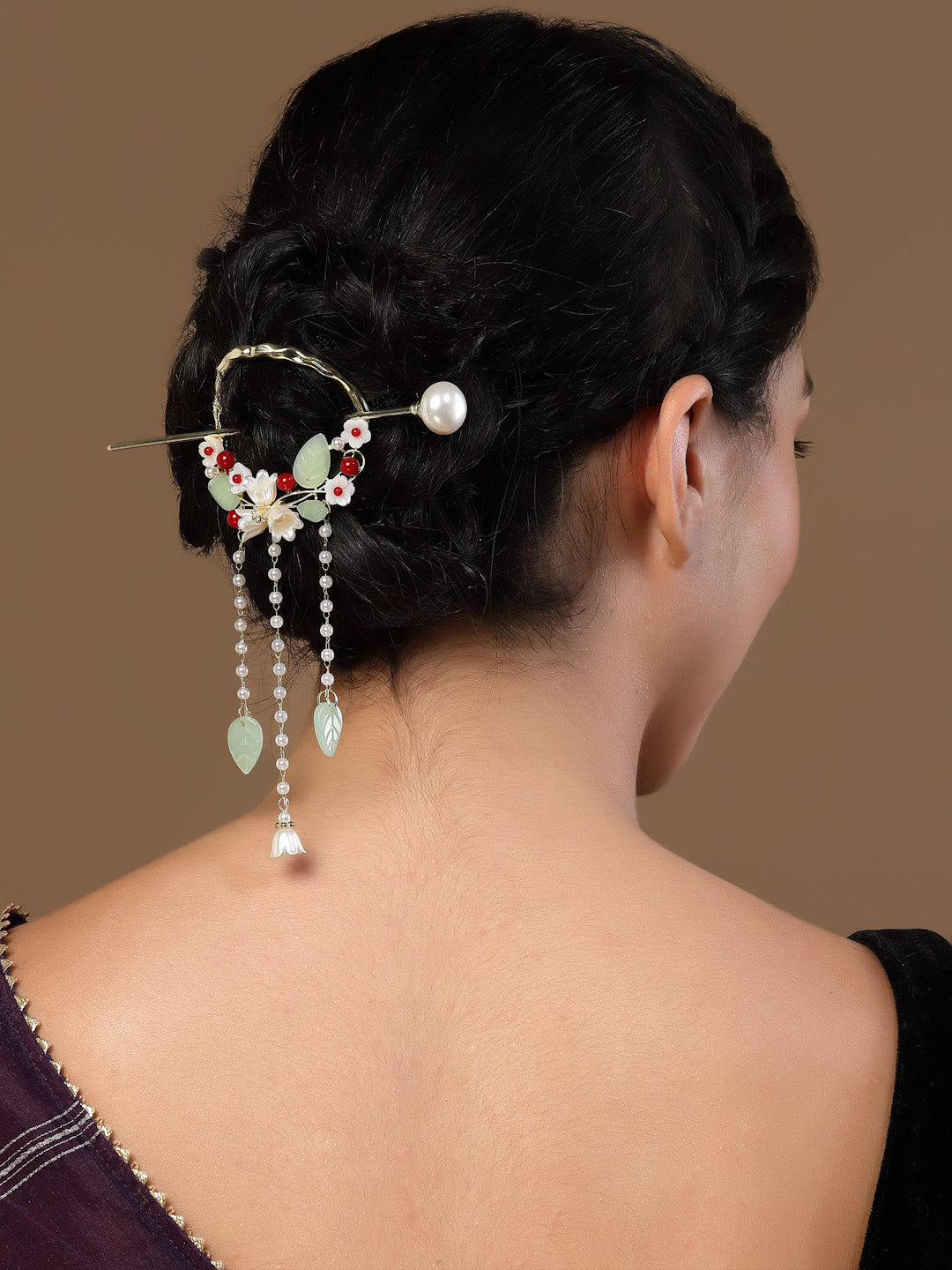 Gold Plated AD Studded Drop Juda Pin